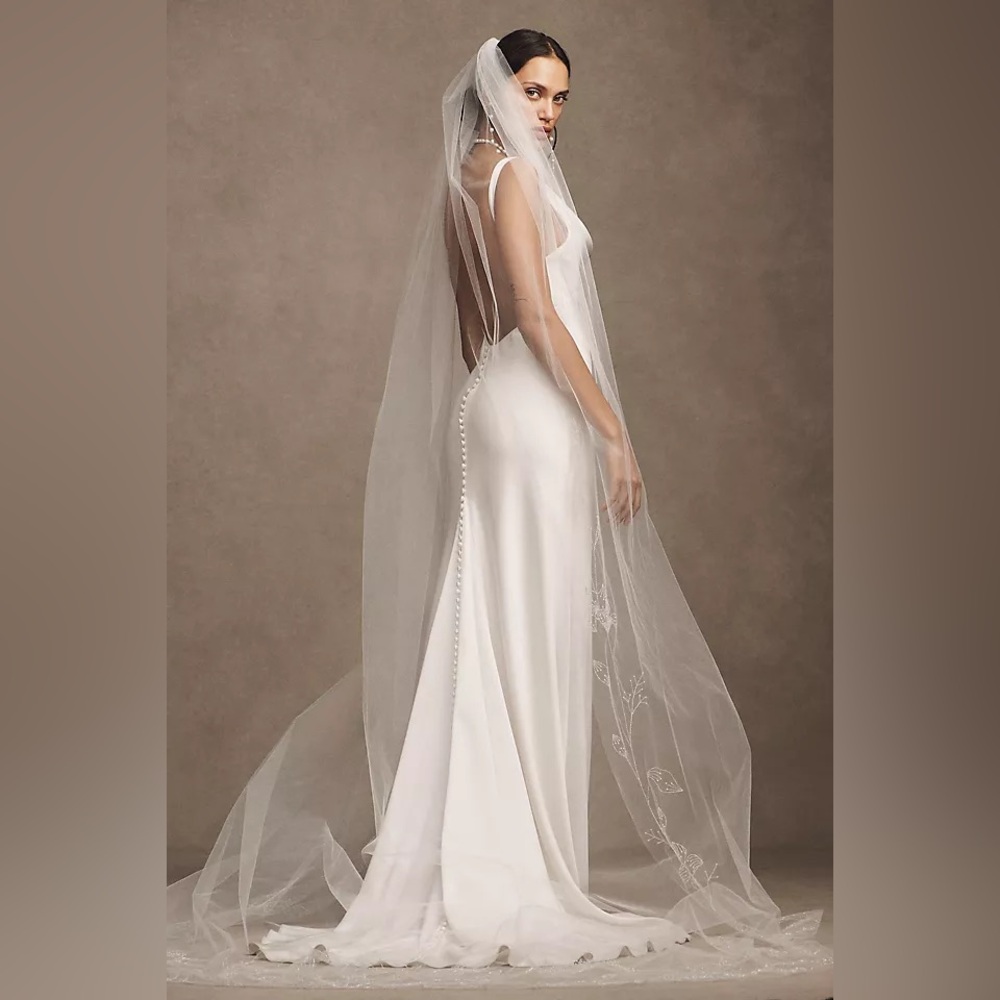 BHLDN Blossom Veil Beaded Floral